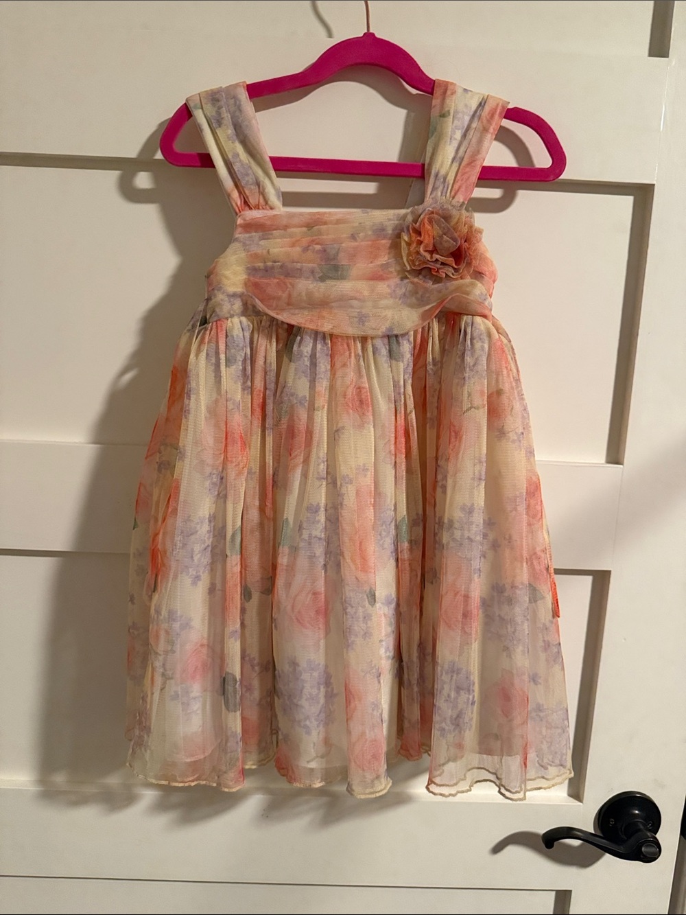 Girls Chiffon Dress - Peach, Lavender, Cream
